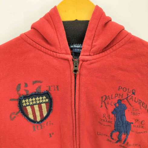 ポロバイラルフローレン Polo by RALPH LAUREN ビッグポニー刺繍 ジップアップパーカー レディース import:L