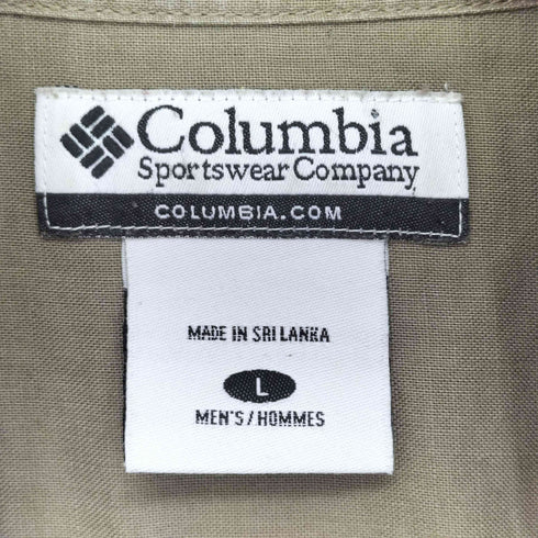 コロンビアスポーツウェア Columbia Sportswear リネン コットン無地 ボタンダウン S/S シャツ メンズ import:L