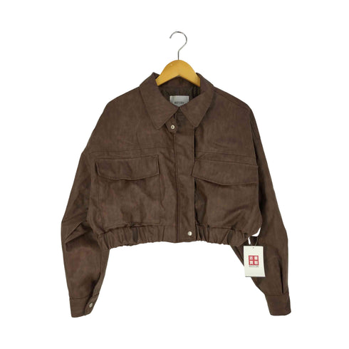 ナイスクラップ NICE CLAUP 25SS フェイクレザー ショート ジャケット レディース FREE