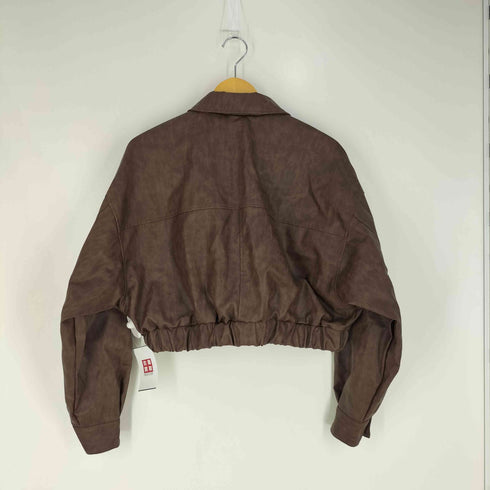 ナイスクラップ NICE CLAUP 25SS フェイクレザー ショート ジャケット レディース FREE