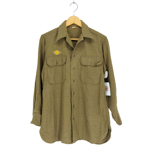 ユーエスアーミー U.S. ARMY 40S 皿ボタン マチ付き ウール オフィサーシャツ ラプチャードダック メンズ 15-32