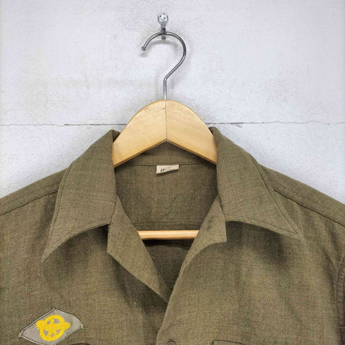 ユーエスアーミー U.S. ARMY 40S 皿ボタン マチ付き ウール オフィサーシャツ ラプチャードダック メンズ 15-32