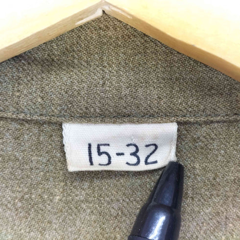 ユーエスアーミー U.S. ARMY 40S 皿ボタン マチ付き ウール オフィサーシャツ ラプチャードダック メンズ 15-32