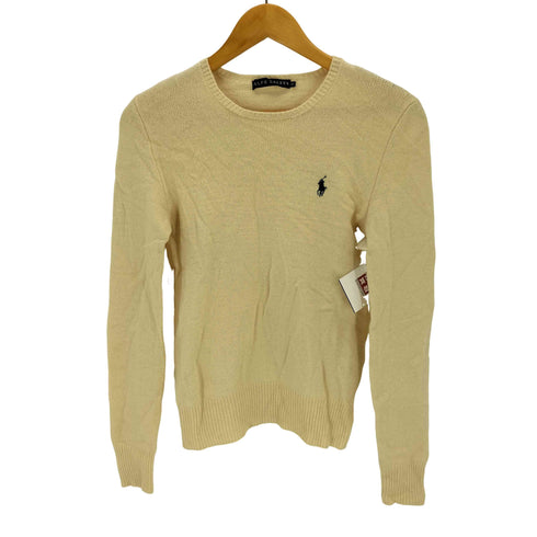 ラルフローレン RALPH LAUREN カシミヤ混 ポニー刺繍クルーネックウールニット レディース import:M
