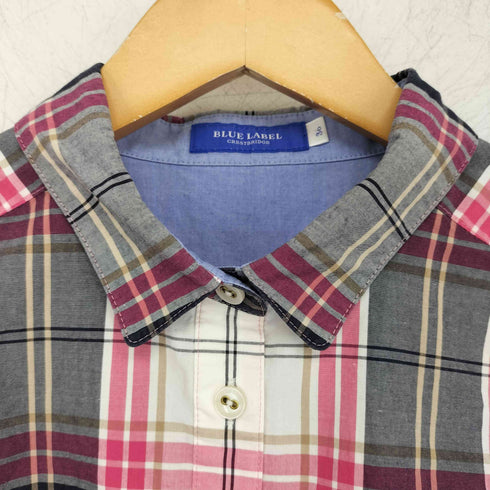 ブルーレーベルクレストブリッジ BLUE LABEL CRESTBRIDGE ロゴ刺繍 コットン チェックシャツ レディース JPN:36