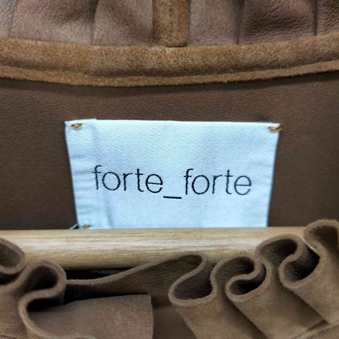 フォルテフォルテ forte forte フリルカラー リアルスエード レザーシャツ レディース 2