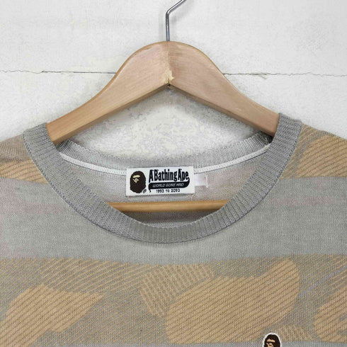 アベイシングエイプ A BATHING APE ミニロゴ刺繍ボーダーニットワンピース Y2K レディース XS