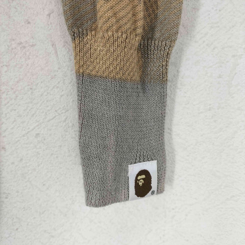 アベイシングエイプ A BATHING APE ミニロゴ刺繍ボーダーニットワンピース Y2K レディース XS