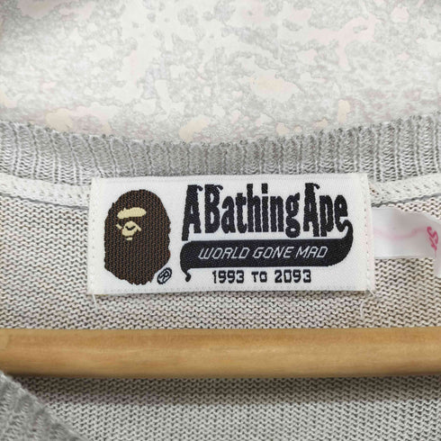 アベイシングエイプ A BATHING APE ミニロゴ刺繍ボーダーニットワンピース Y2K レディース XS