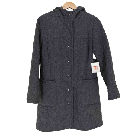 エディーバウアー Eddie Bauer THERMOLITE ヘリンボーンフーディーコート レディース M