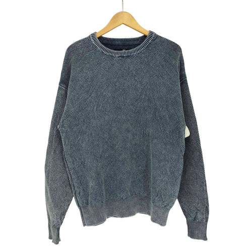カンビオ CAMBIO Stonewashed Waffle Crew Neck Knit Pullover クルーネックニット メンズ JPN:S