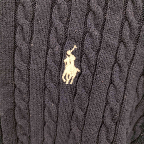 ポロラルフローレン POLO RALPH LAUREN ポニー刺繍ケーブルニットカーディガン レディース import:XL