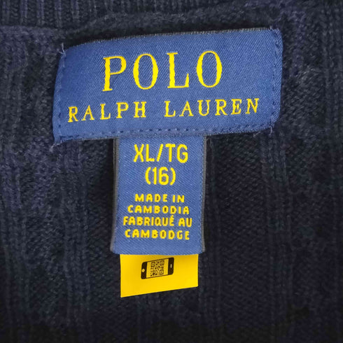 ポロラルフローレン POLO RALPH LAUREN ポニー刺繍ケーブルニットカーディガン レディース import:XL