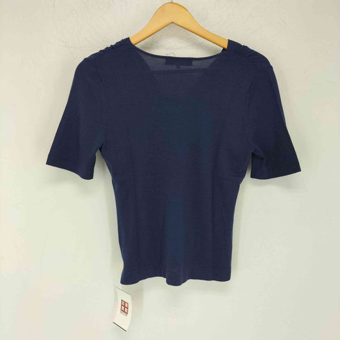 ポールスチュアート Paul Stuart カシミヤ混 リボンデザイン ウール S/S ニット レディース UK:6