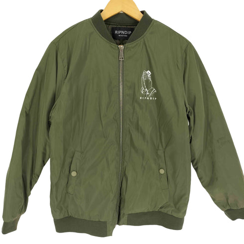 リップンディプ RIPNDIP 両面 プリント ジップアップ フライトジャケット ブルゾン メンズ import:XL