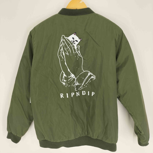 リップンディプ RIPNDIP 両面 プリント ジップアップ フライトジャケット ブルゾン メンズ import:XL