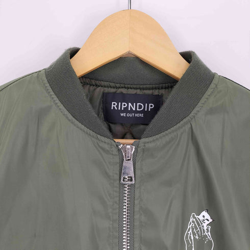 リップンディプ RIPNDIP 両面 プリント ジップアップ フライトジャケット ブルゾン メンズ import:XL