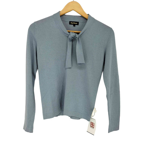 ポールスチュアート Paul Stuart カシミヤ混 リボンデザイン ウール L/S ニット レディース UK:6