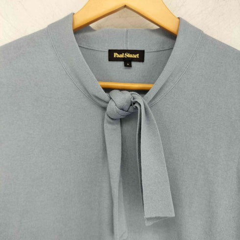ポールスチュアート Paul Stuart カシミヤ混 リボンデザイン ウール L/S ニット レディース UK:6