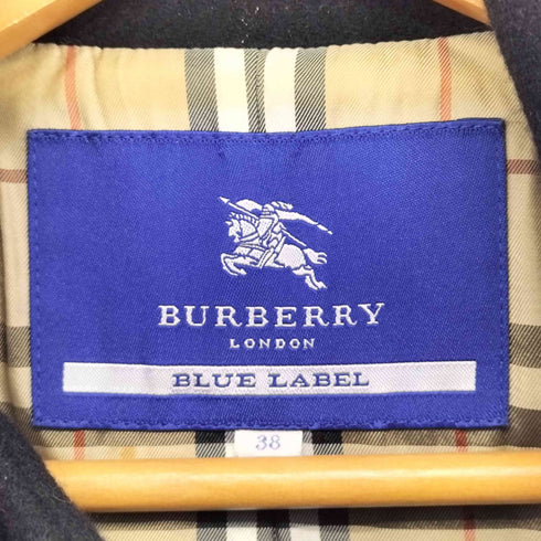 バーバリーブルーレーベル BURBERRY BLUE LABEL 裏地ノバチェックダブルブレストコート レディース EUR:38