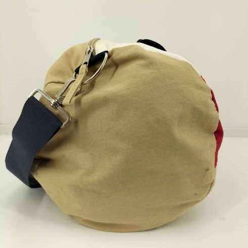 トミーヒルフィガー TOMMY HILFIGER ロゴプリント マルチカラー キャンバスドラムボストンバッグ トラベルバッグ メンズ