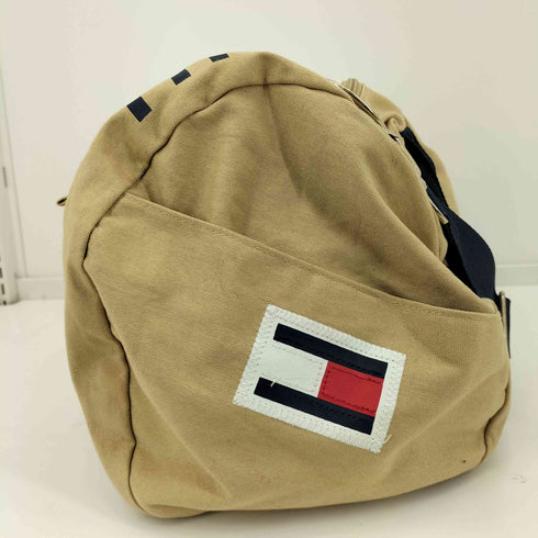 トミーヒルフィガー TOMMY HILFIGER ロゴプリント マルチカラー キャンバスドラムボストンバッグ トラベルバッグ メンズ