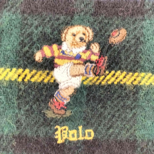 ポロラルフローレン POLO RALPH LAUREN ポロベア ブラックウォッチ フリンジマフラー メンズ