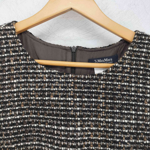 エスマックスマーラ S Max Mara ウール ツイード ノースリーブワンピース レディース JPN:38