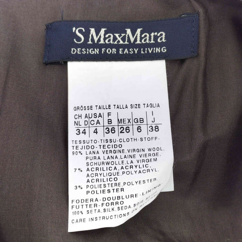 エスマックスマーラ S Max Mara ウール ツイード ノースリーブワンピース レディース JPN:38