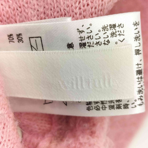 ウィルフリー willfully スリーブボタン ショート丈 ニット レディース FREE
