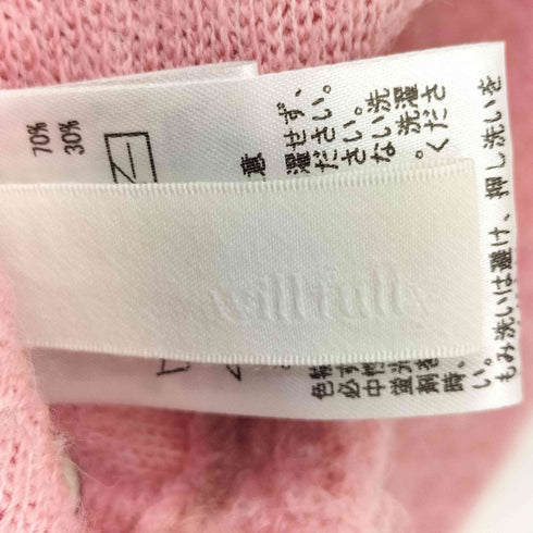 ウィルフリー willfully スリーブボタン ショート丈 ニット レディース FREE