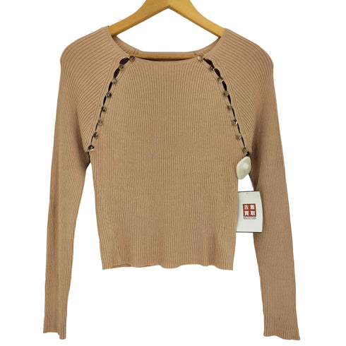 ウィルフリー willfully リブ編み ショルダーボタン ニット レディース FREE