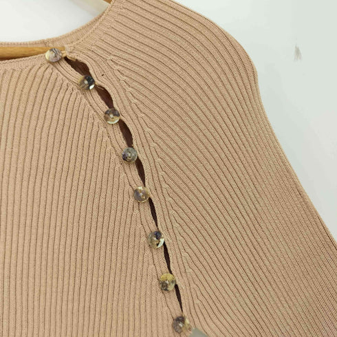 ウィルフリー willfully リブ編み ショルダーボタン ニット レディース FREE