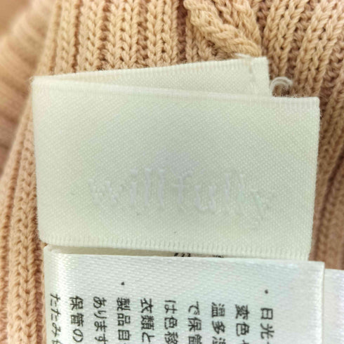 ウィルフリー willfully リブ編み ショルダーボタン ニット レディース FREE