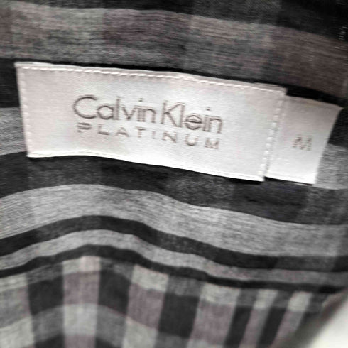 カルバンクラインプラチナ CALVIN KLEIN PLATINUM チェック柄 ロングスリーブシャツ メンズ M