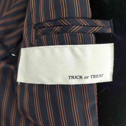 トリックオアトリート TRICK or TREAT 裏地ストライプ ベルベット テーラード ジャケット メンズ JPN:M