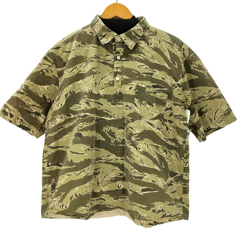 スピナーベイト SPINNER BAIT 迷彩 タイガーカモ コットン ハーフボタン スキッパー S/S ポケット プルオーバー シャツ メンズ JPN:46