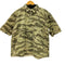 スピナーベイト SPINNER BAIT 迷彩 タイガーカモ コットン ハーフボタン スキッパー S/S ポケット プルオーバー シャツ メンズ JPN:46