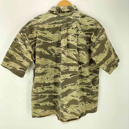 スピナーベイト SPINNER BAIT 迷彩 タイガーカモ コットン ハーフボタン スキッパー S/S ポケット プルオーバー シャツ メンズ JPN:46