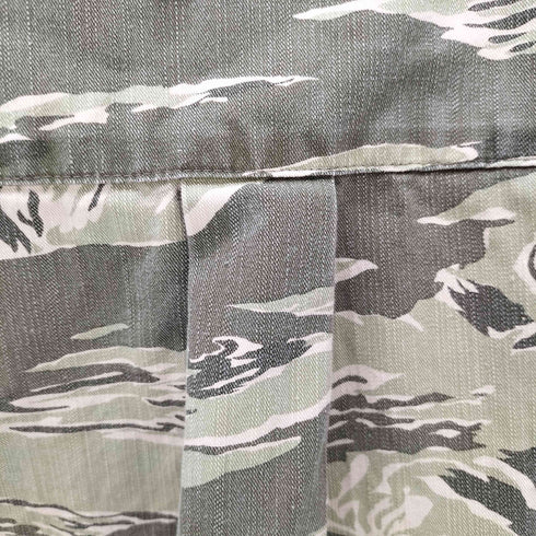 スピナーベイト SPINNER BAIT 迷彩 タイガーカモ コットン ハーフボタン スキッパー S/S ポケット プルオーバー シャツ メンズ JPN:46