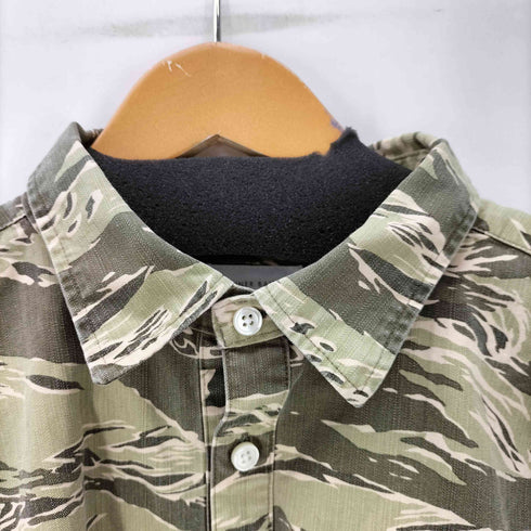 スピナーベイト SPINNER BAIT 迷彩 タイガーカモ コットン ハーフボタン スキッパー S/S ポケット プルオーバー シャツ メンズ JPN:46