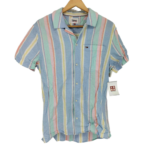 トミージーンズ tommy jeans ストライプシャツワンピース レディース import:S