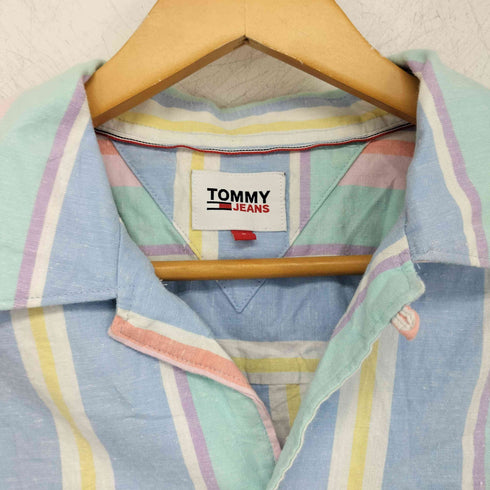 トミージーンズ tommy jeans ストライプシャツワンピース レディース import:S