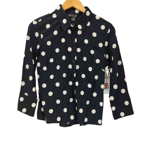 アニエスベー agnes b. PARIS 水玉 ドット L/S シャツ ブラウス レディース EUR:40