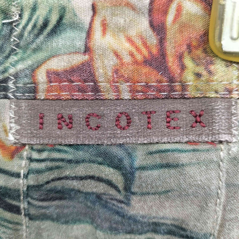 インコテックス INCOTEX 製品染め 花柄 リネン混 ストレートパンツ メンズ 30