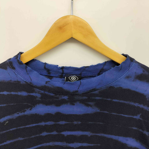 FACTORY ARTWEAR 90-00S USA製 タイダイ ボーダー クルーネック S/S Tシャツ メンズ import:M