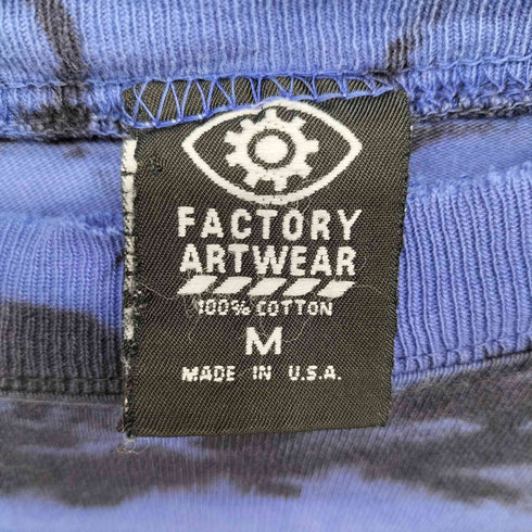 FACTORY ARTWEAR 90-00S USA製 タイダイ ボーダー クルーネック S/S Tシャツ メンズ import:M