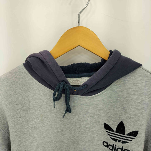 アディダス adidas 00S 万国旗タグ フロントロゴ バイカラー プルオーバーパーカー メンズ import:L