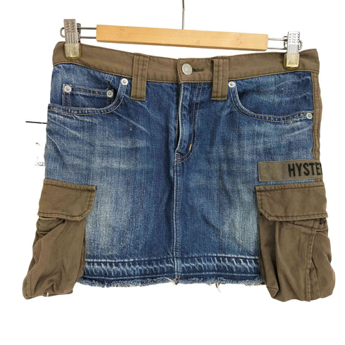 ヒステリックグラマー HYSTERIC GLAMOUR 00S 切替デザイン デニム ミニスカート Y2K レディース JPN:S