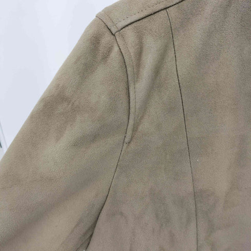 バナナリパブリック BANANA REPUBLIC VEGAN SUEDE MOTO JACKET ヴィーガン スエード モト ダブル レザージャケット Y2K レディース import:L